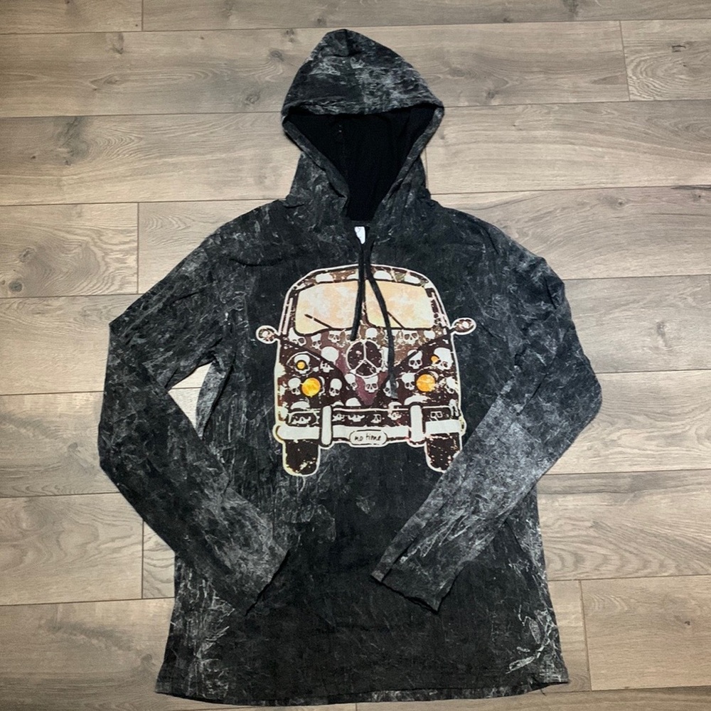 Grunge, Tie Dye Skull Long Sleeve Hoodie XL - Picture 5 of 5
